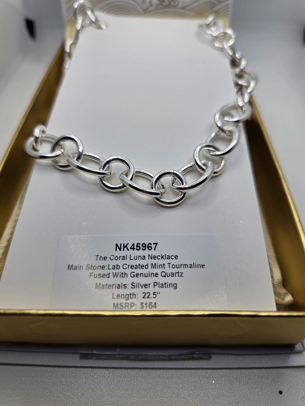 The Coral Luna BP Resort Wear Necklace - Silver Plated Chain